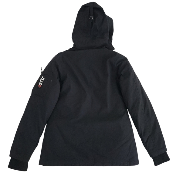 ECKO RED down Hooded zipped puffer parka winter Coat black small - Picture 3 of 12